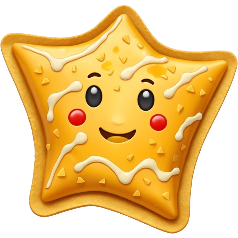a triangular nacho chip with cheese drizzle emoji