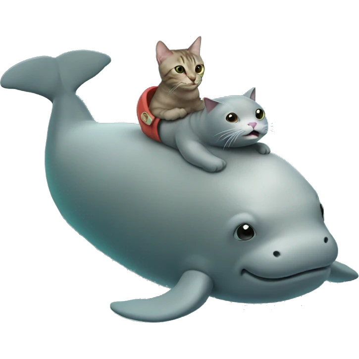 cat riding a manatee emoji