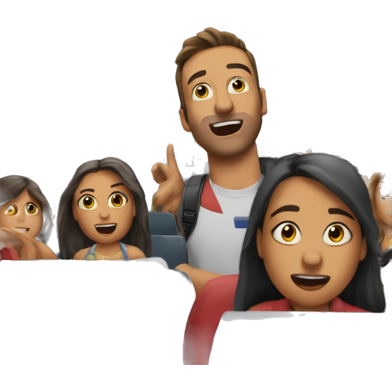 perrsona sorprendida en un bus emoji