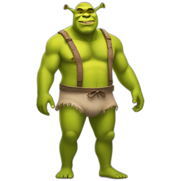 Shrek wearing bikini emoji