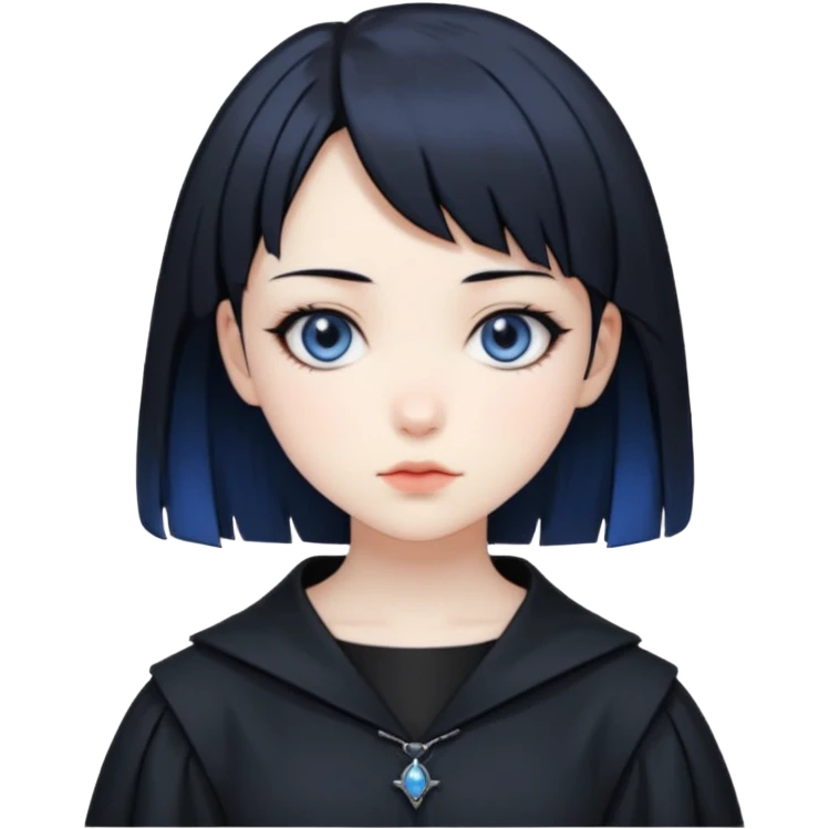 gotica de cabelo curto estilo a protagonista do anime perfect blue emoji