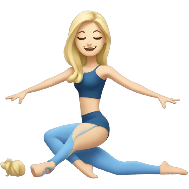 Blonde woman doing splits  emoji