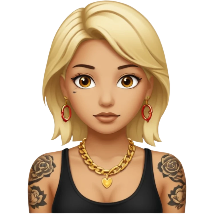 Beautiful blonde Gangsta girl emoji