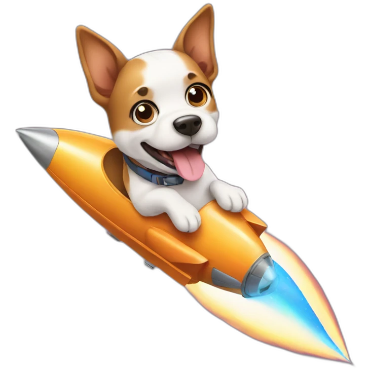 dog on rocket emoji
