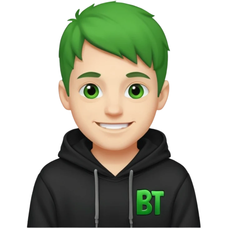 Create an avatar of white european male in hoodie with ``BST`` letters on it/ make him look like grinch emoji