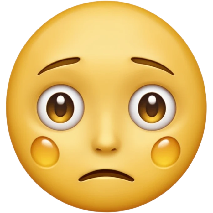 A regular yellow  skin, round face emoji looking straight at me not smilling, just staring with a tear rolling down its cheek emoji