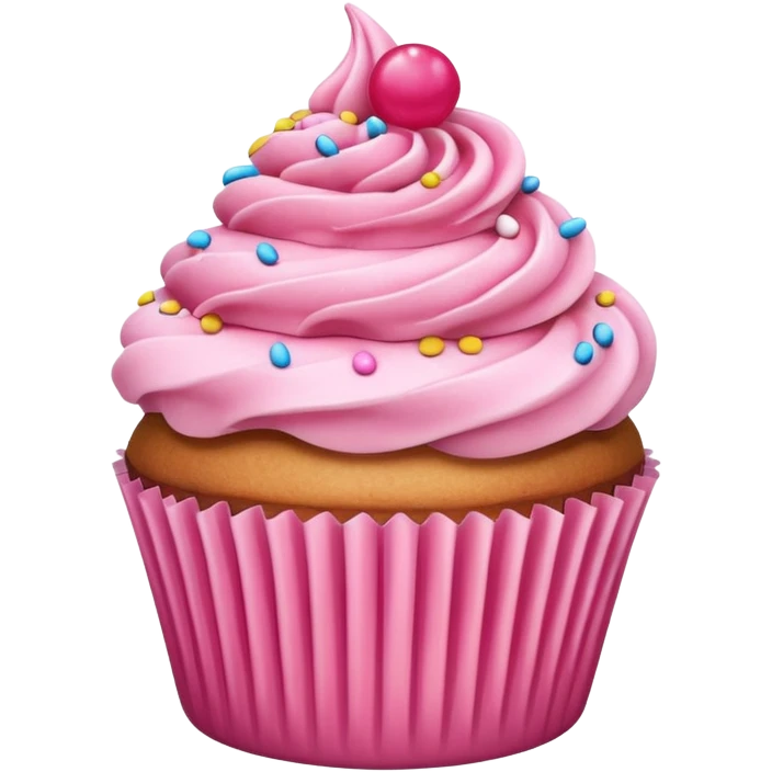 Cupcake with pink icing emoji