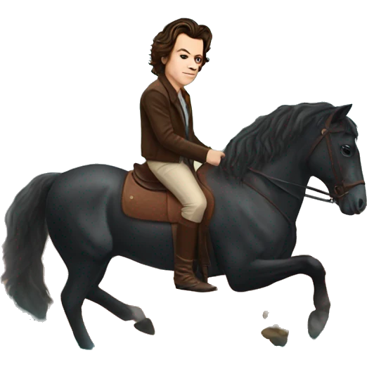 Harry Styles with a fishbowl on a horse  emoji