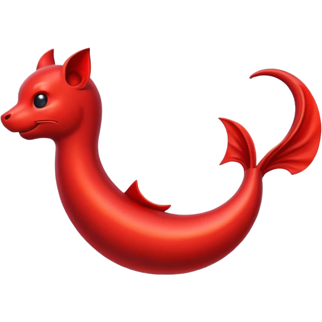 red devil tail, curved emoji