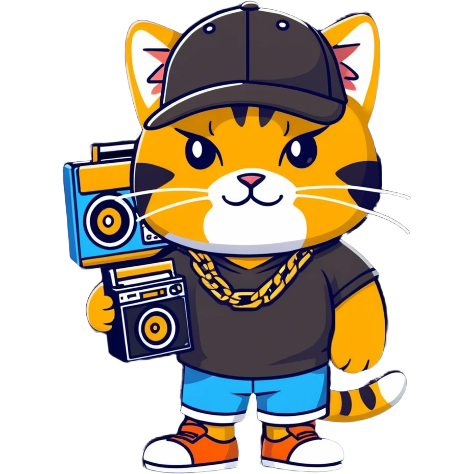 Hip-hop cat emoji