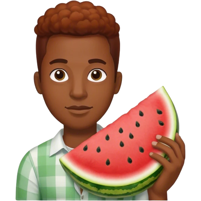 Black guy with chicken and watermelon  emoji