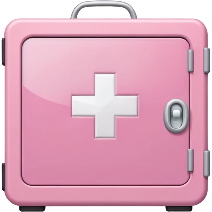 
pink first aid cabinet front glass emoji