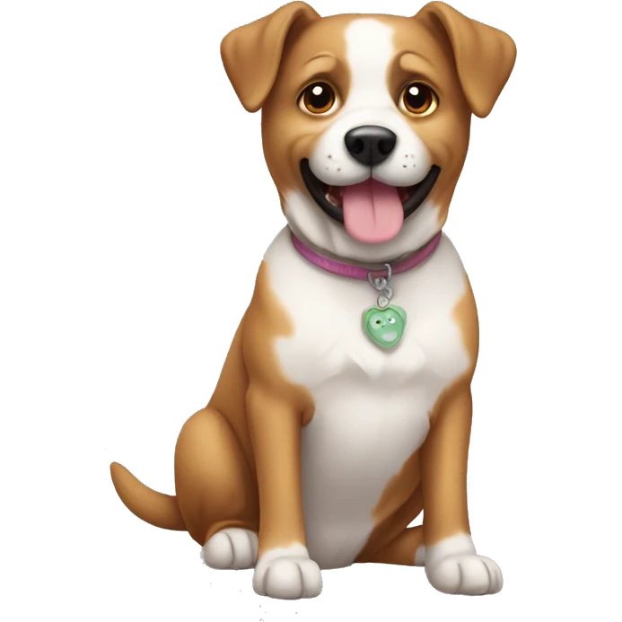 dog with sweet emoji