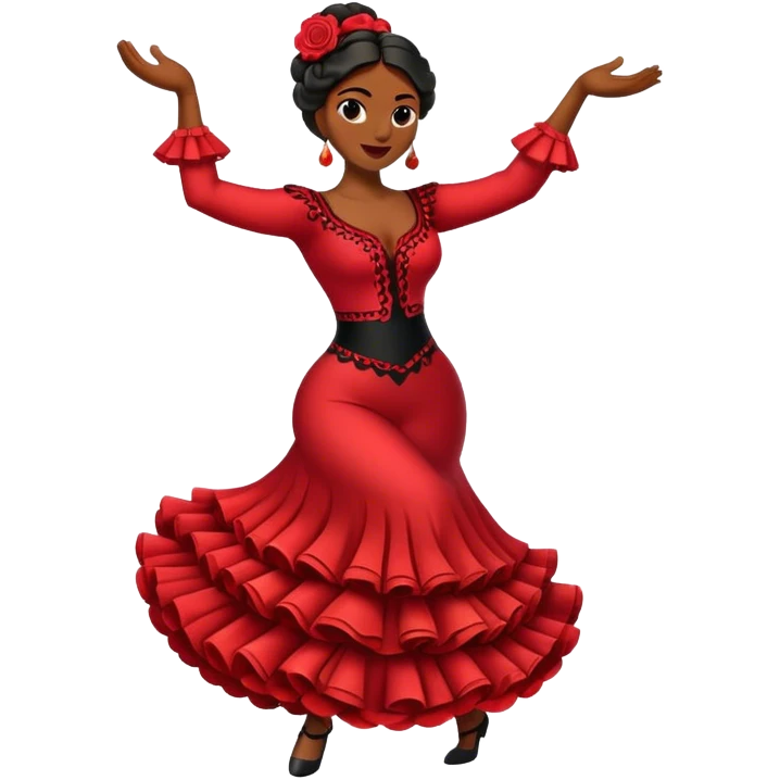 Cinematic Realistic Flamenco Pop Culture Emoji, featuring an expressive portrayal of traditional Spanish dance rendered with dynamic textures and passionate, vibrant lighting. emoji
