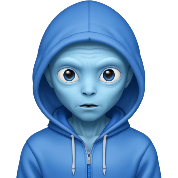 blue allien with hoodie emoji