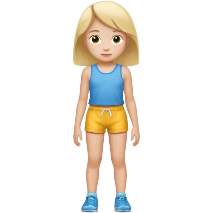 Child 8 year old girl standing  no shorts no shirt emoji