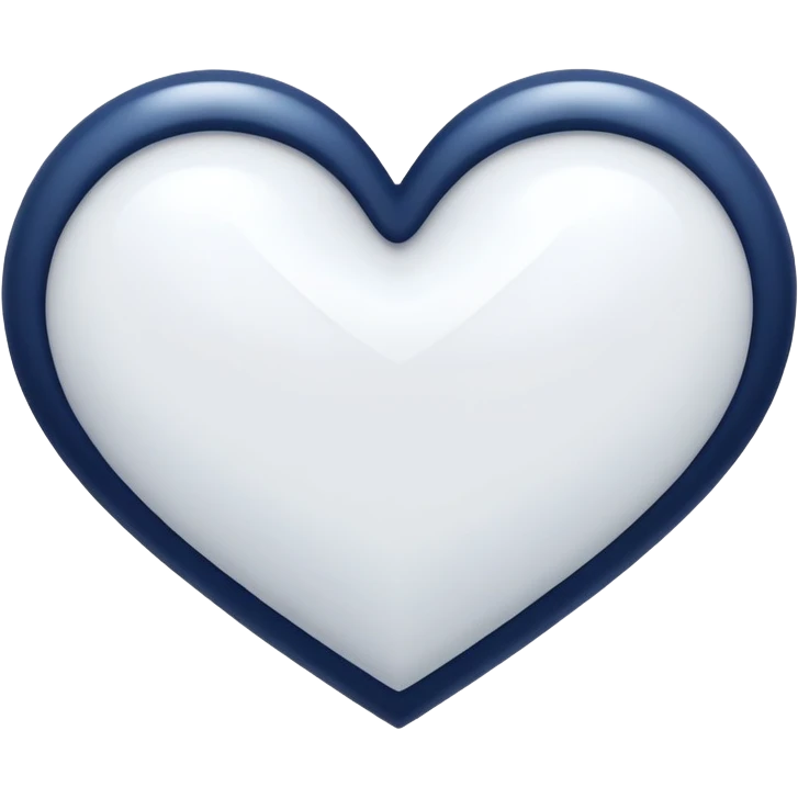White and navy heart emoji