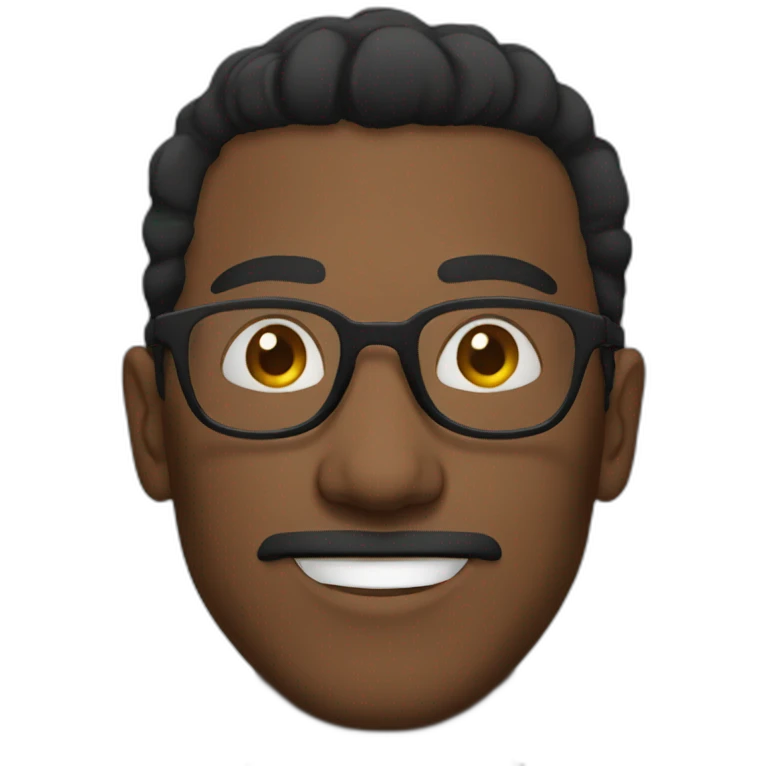 Men dark hair square round glasses emoji