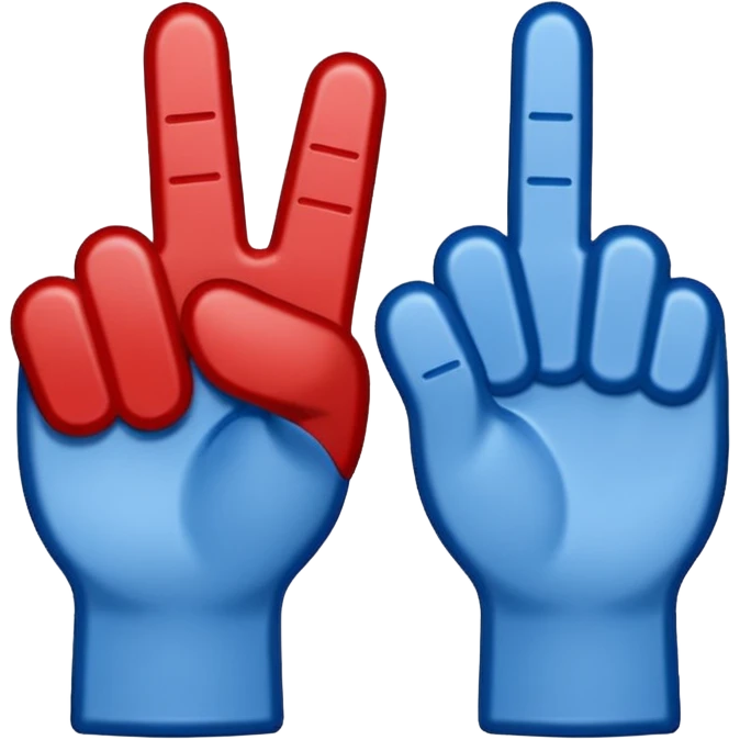 foam finger blue (#00A3E0) and red (#F9423A) emoji