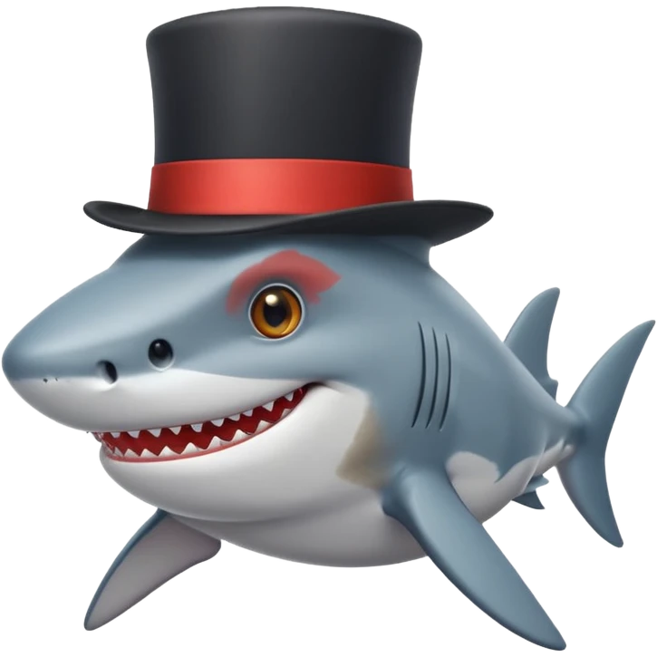 Shark with a top hat emoji
