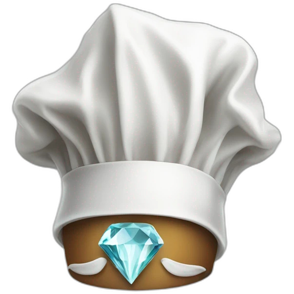 A chef's hat with a big diamond on it emoji