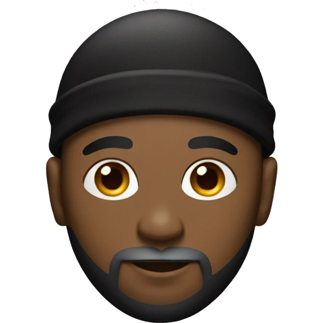 Black man with a round face wear beard with a black durag emoji