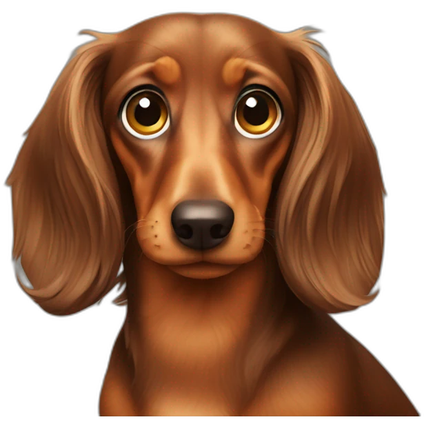 dachshund long haired suspicious emoji