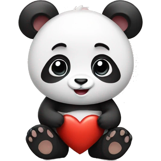 Panda with heart emoji