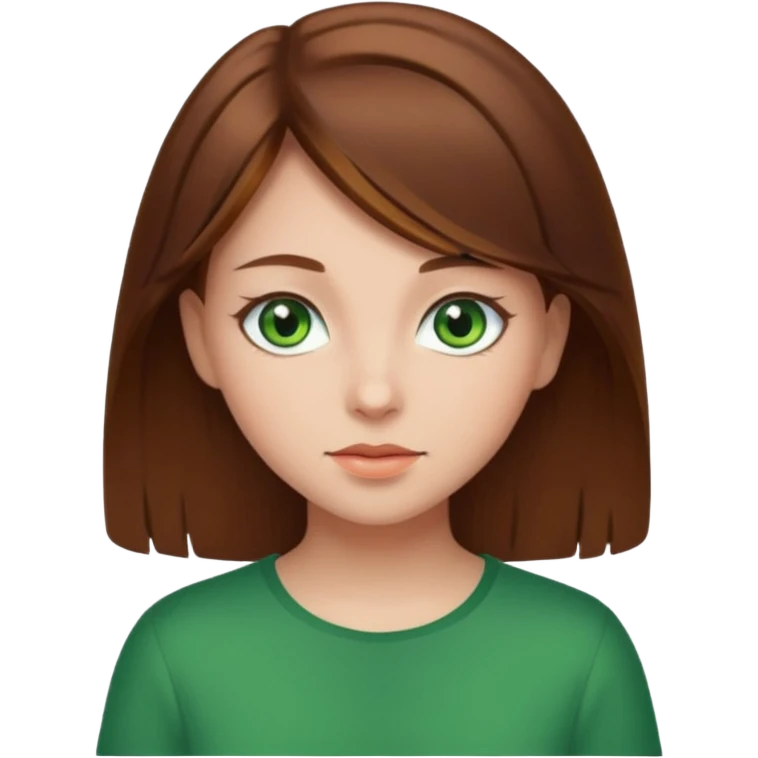 Girl with green eyes and brown hair emoji