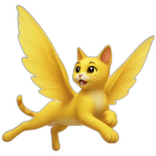 yellow flying cat emoji