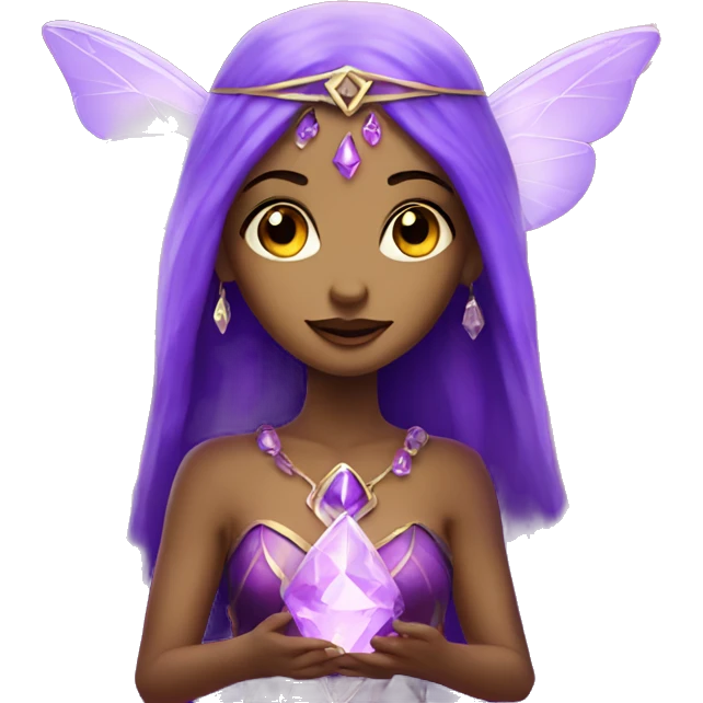 Fairy Priestess with purple crystals emoji