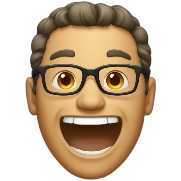 a bold man laughing emoji
