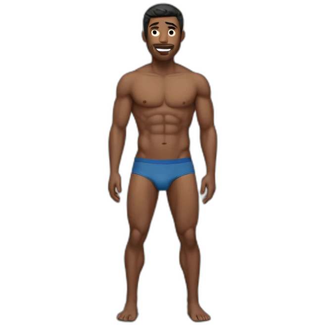 Sex man with abs with underwear emoji