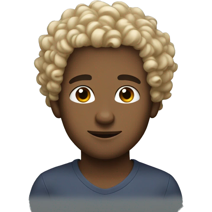 cute, men, little bit curly hair emoji