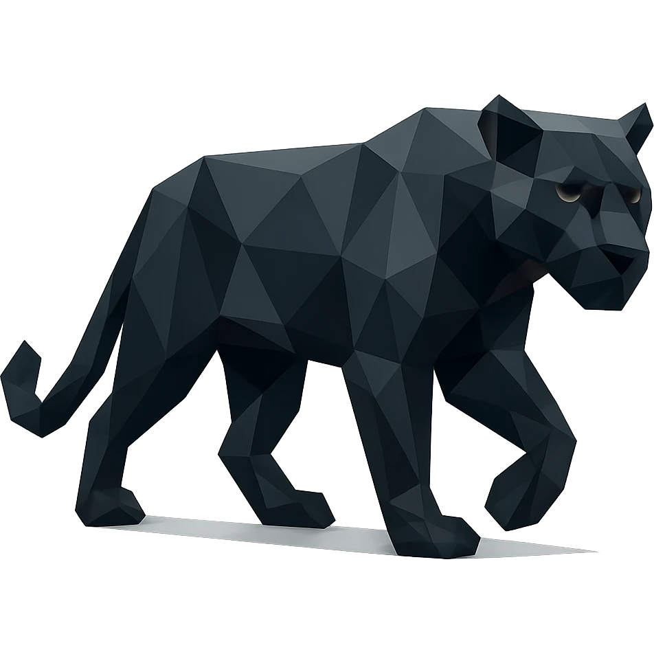 black panther, stylized geometric shapes, modern look emoji