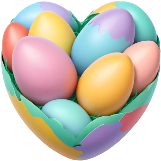 make a real heart shape. easter eggs emoji