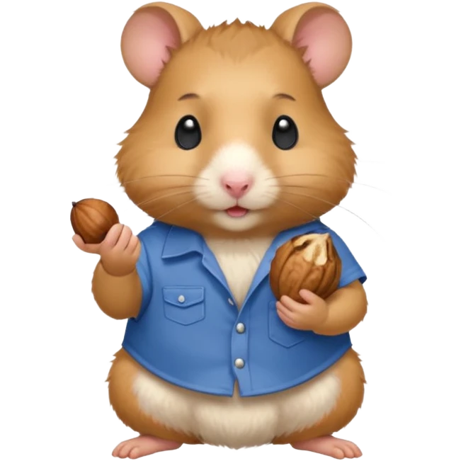 hamster holding nutz with shirt emoji