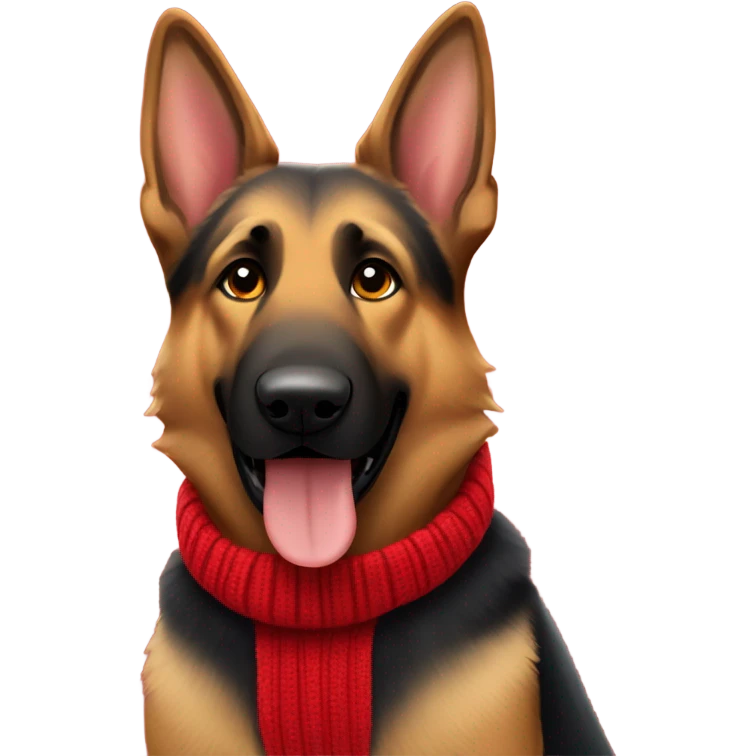 German Shepherd in a red sweater emoji
