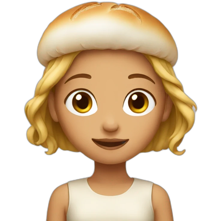 girl with a bread emoji