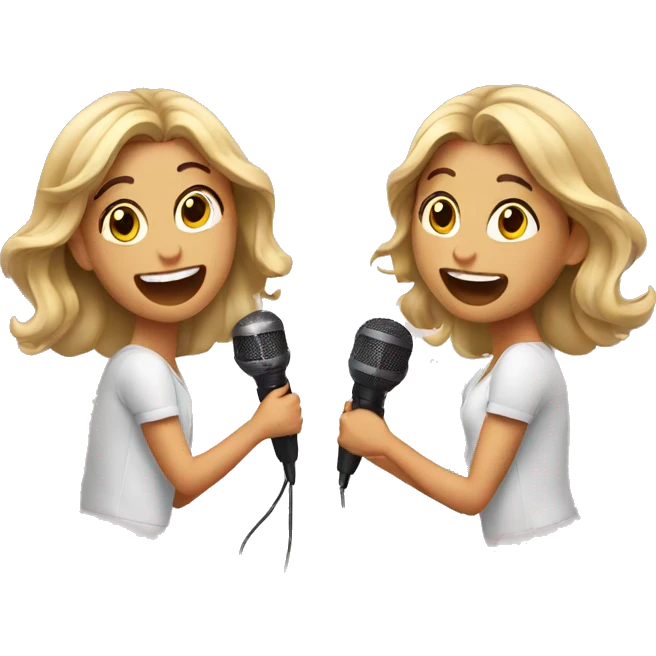 2 girls are singing emoji