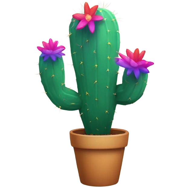 Rainbow cactus emoji