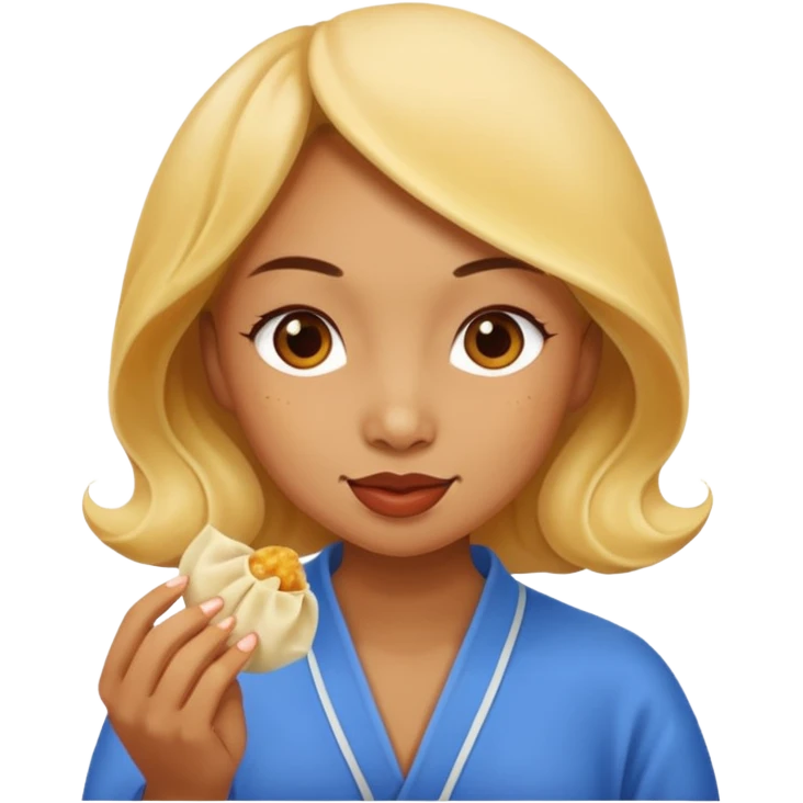 dmpling eating ginger woman emoji