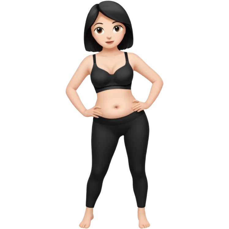 legging brassière noir gonflé ventre nombril femme  emoji