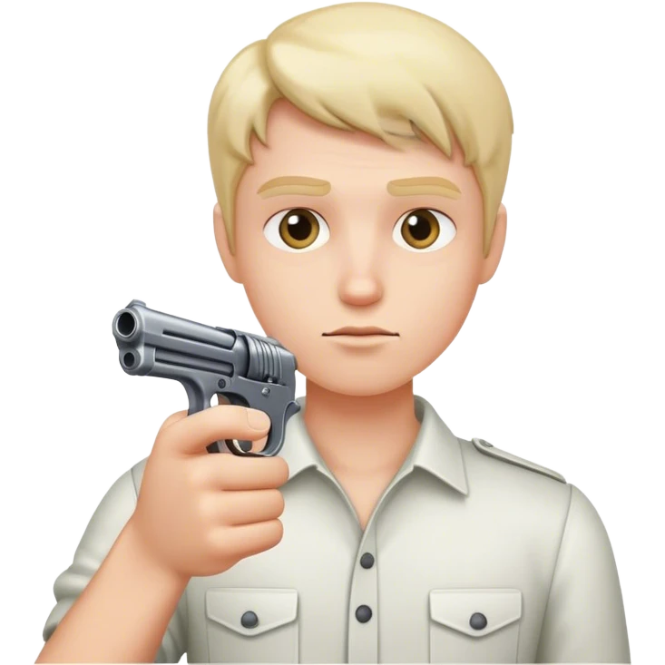 Hand pinching tiny gun emoji