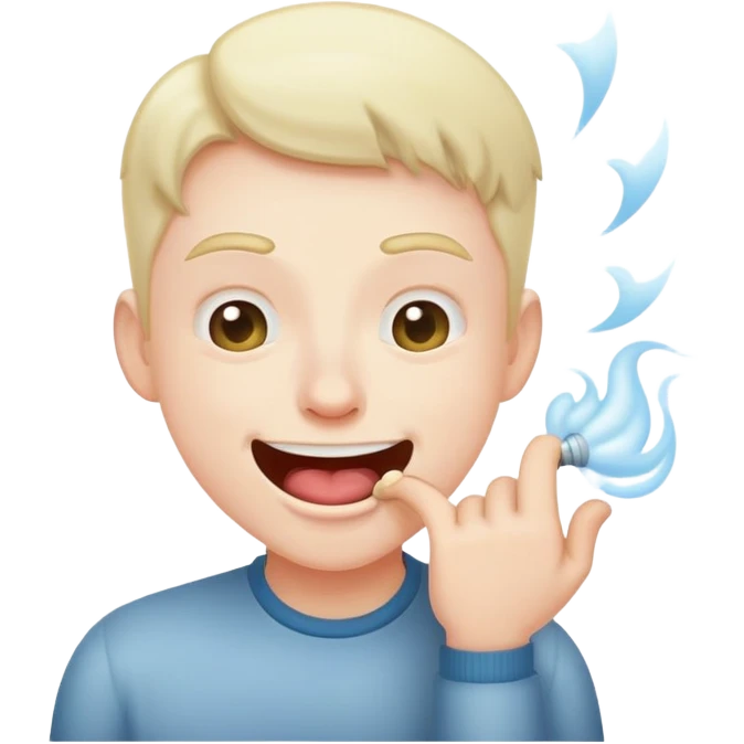 Person making fart noise with mouth emoji