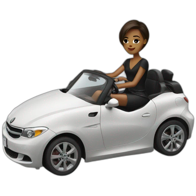 Fashion designer driving her car emoji