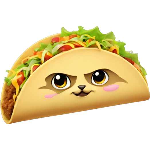 Cat eating a taco emoji