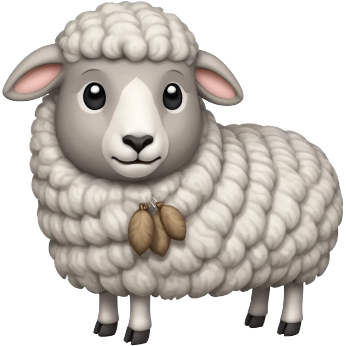 a sheep with a wolf pelt draped over it emoji