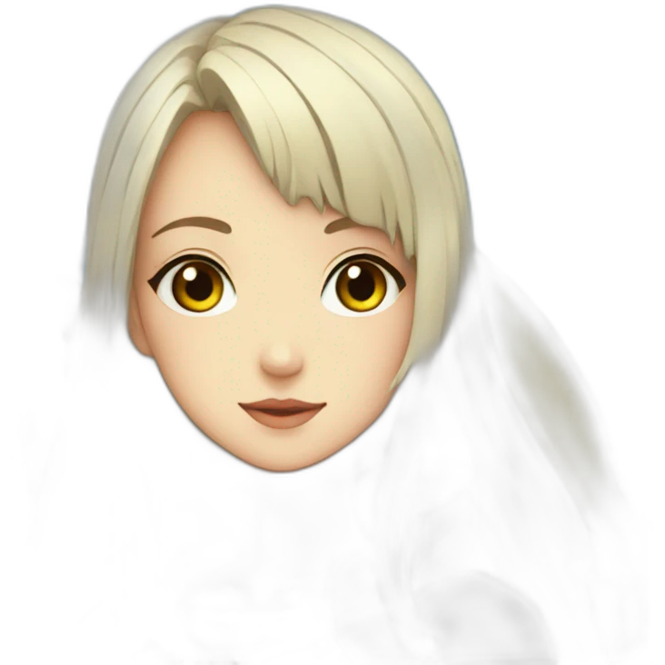 Anime girl on the background of the flag of Ukraine emoji