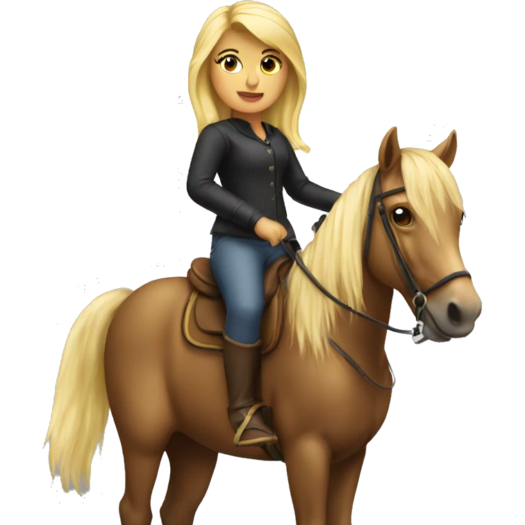 blonde girl on horse emoji